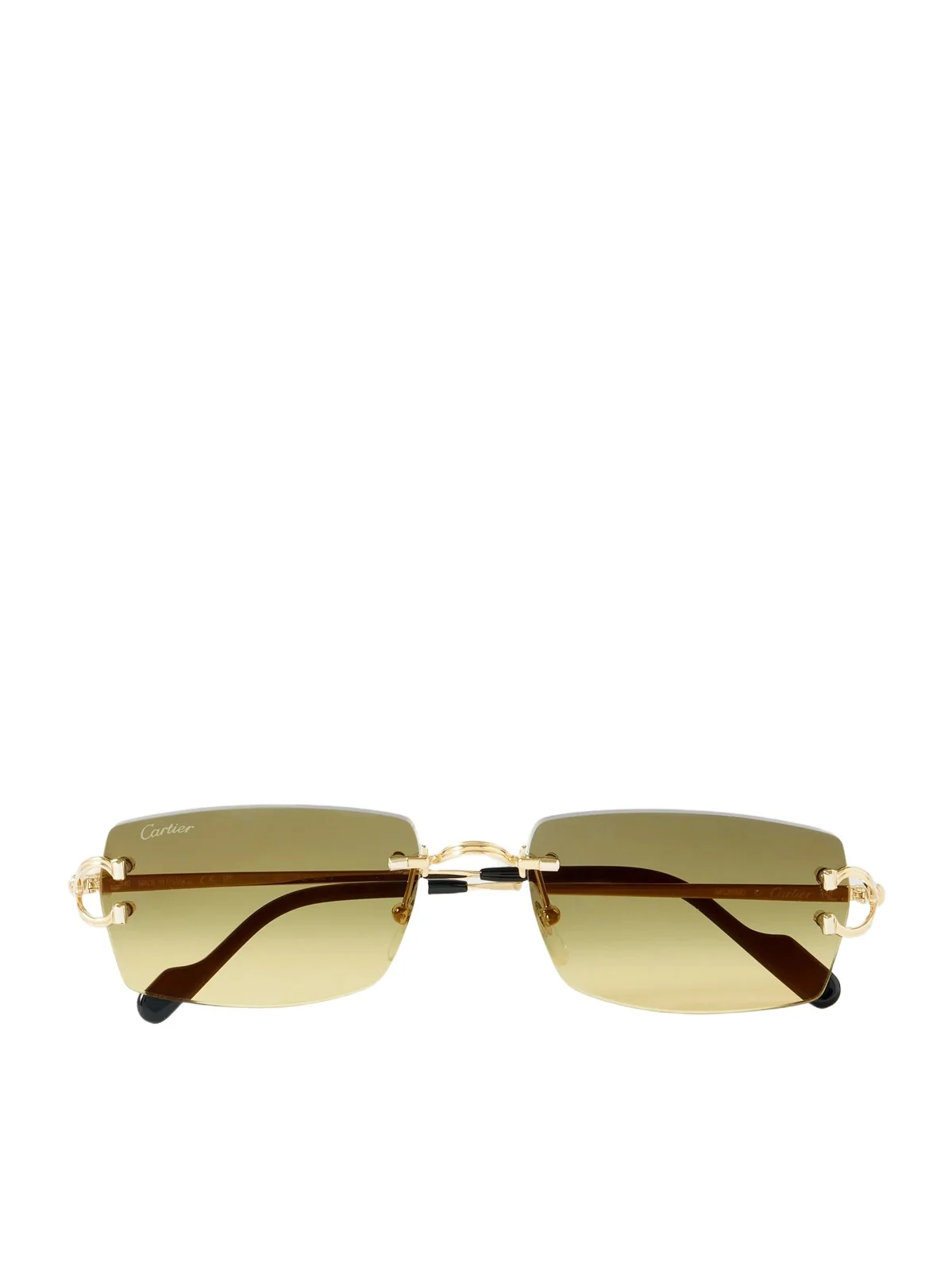 Cartier Eyewear Signature C Rimless Square-Frame Gold-Tone Metal Sunglasses - Men