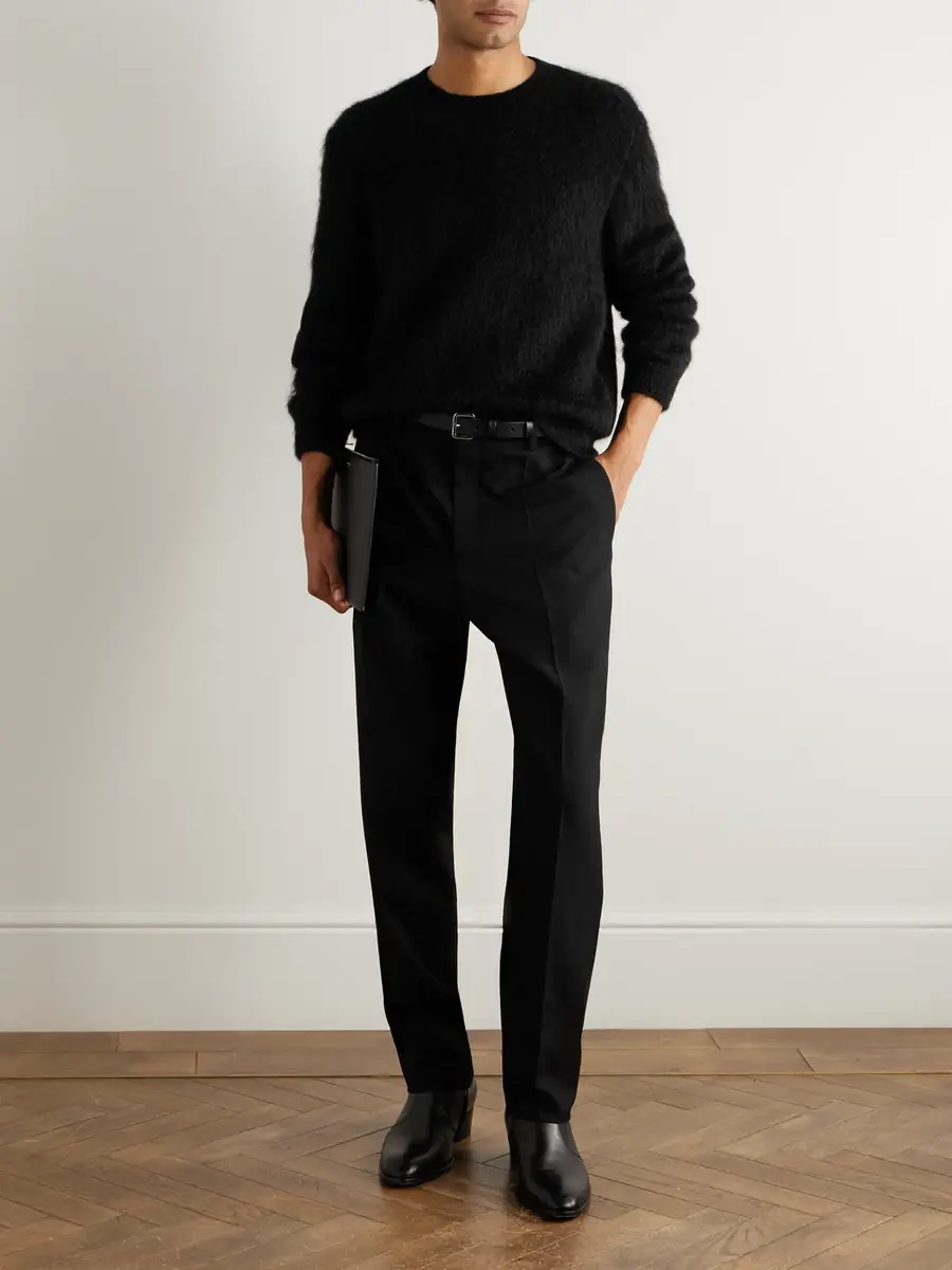 Saint Laurent lim-Fit Mohair-Blend Sweater - Men | Thumbnail 2
