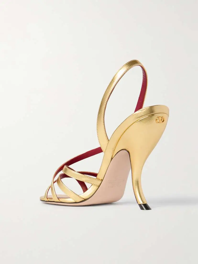 Valentino Garavani Fetishique 105 Metallic Leather Slingback Sandals | Thumbnail 3