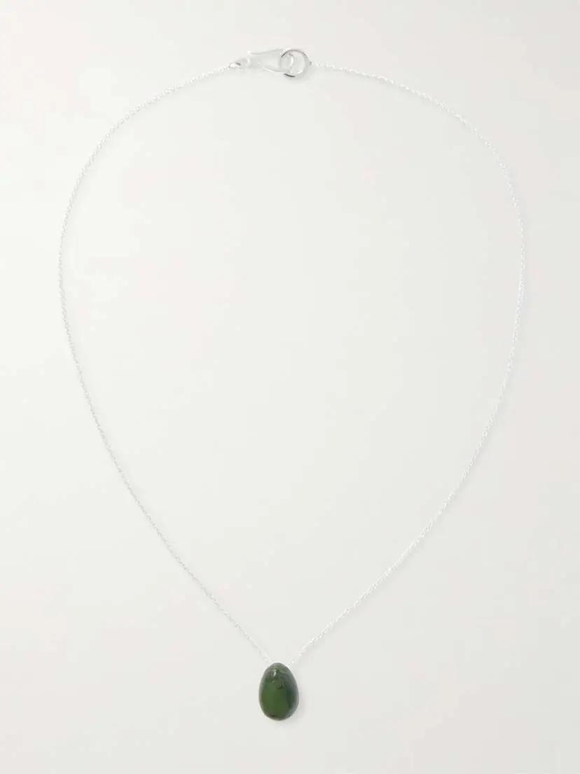 Sophie Buhai Tiny Egg Silver Jade Necklace | Thumbnail 4 Sophie Buhai Tiny Egg Silver Jade Necklace | Thumbnail 4