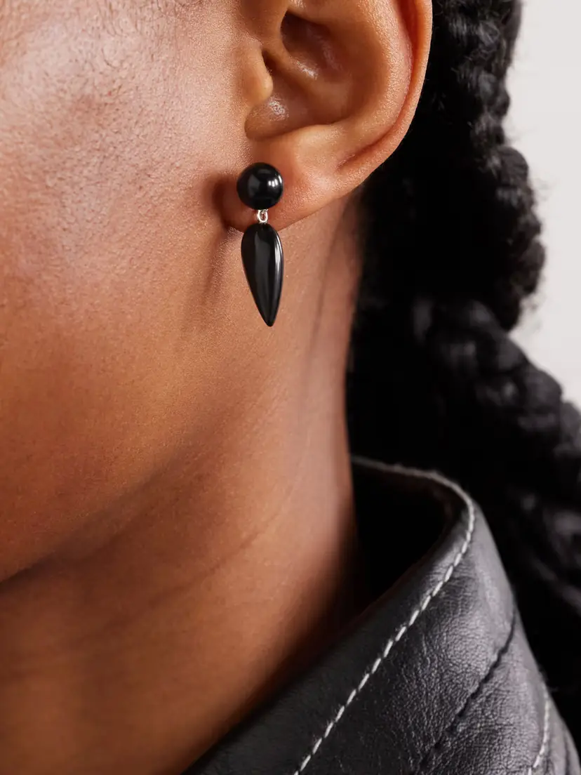 Sophie Buhai Tiny Phoenician Silver Onyx Earrings | Thumbnail 2 Sophie Buhai Tiny Phoenician Silver Onyx Earrings | Thumbnail 2