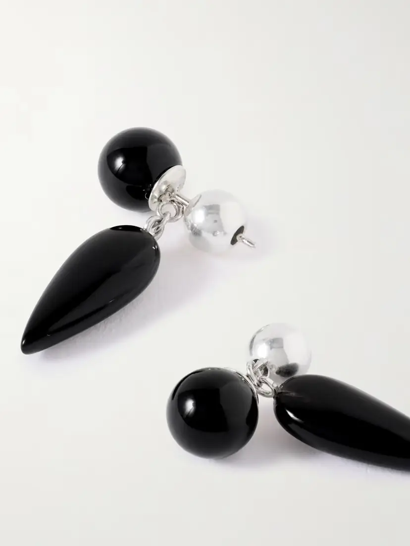 Sophie Buhai Tiny Phoenician Silver Onyx Earrings | Thumbnail 3 Sophie Buhai Tiny Phoenician Silver Onyx Earrings | Thumbnail 3