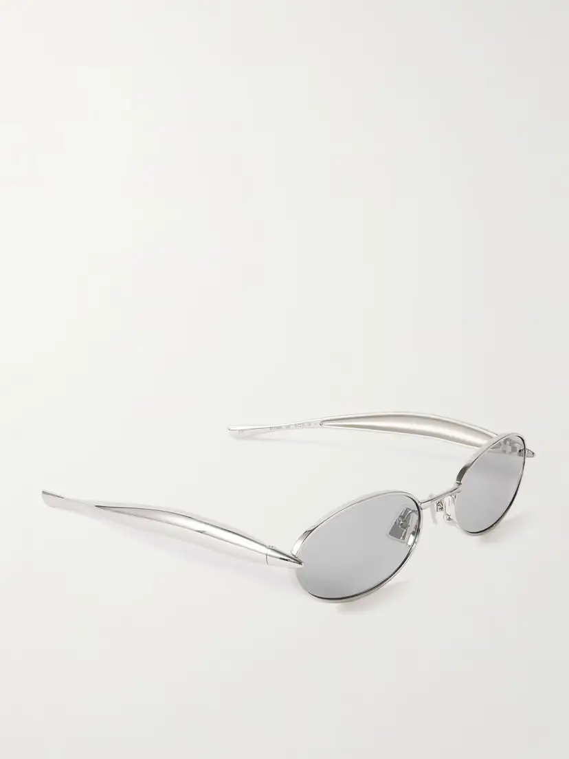 Bottega Veneta Eyewear Sardine Oval-frame Silver-tone Sunglasses | Thumbnail 3