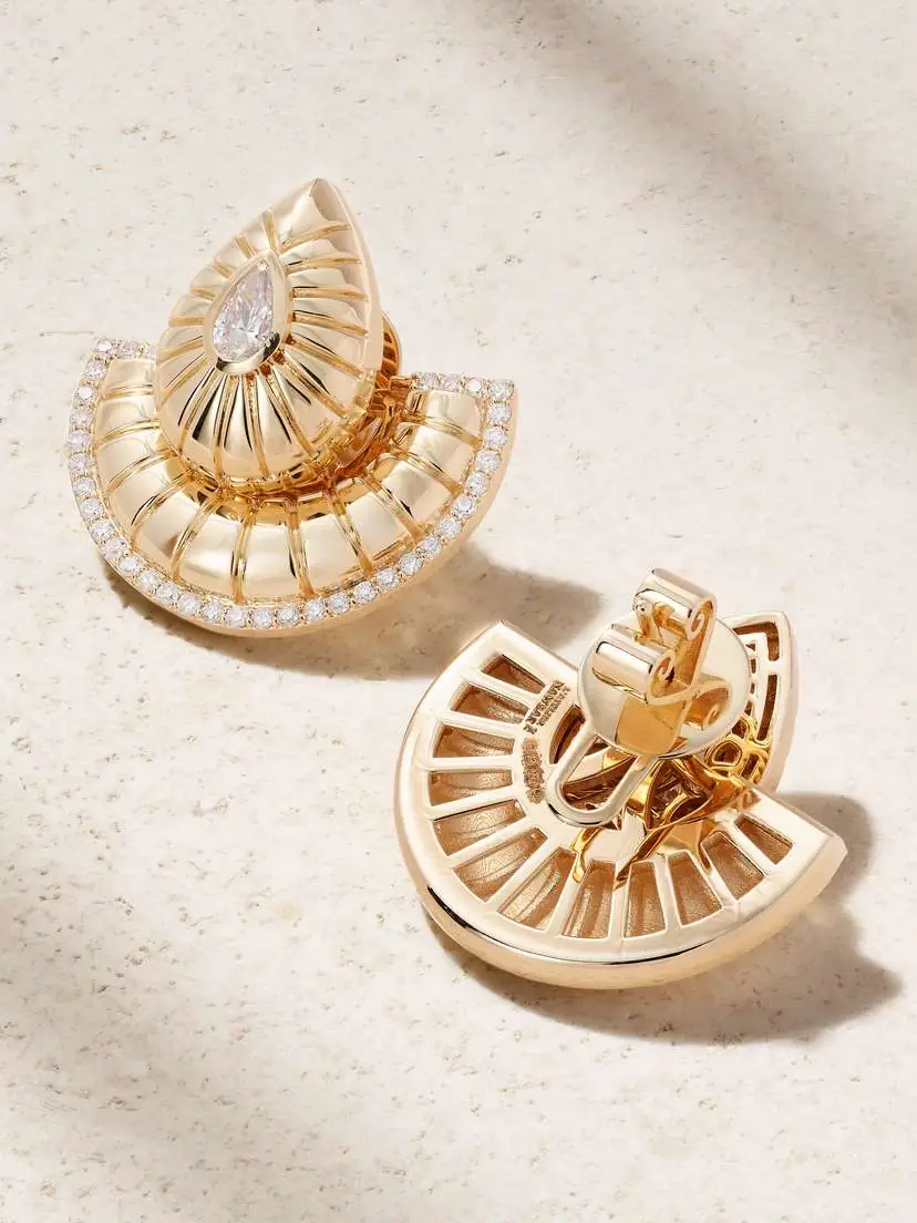 L’Atelier Nawbar Bond Street Fan 18-karat Gold Diamond Earrings | Thumbnail 3 L’Atelier Nawbar Bond Street Fan 18-karat Gold Diamond Earrings | Thumbnail 3
