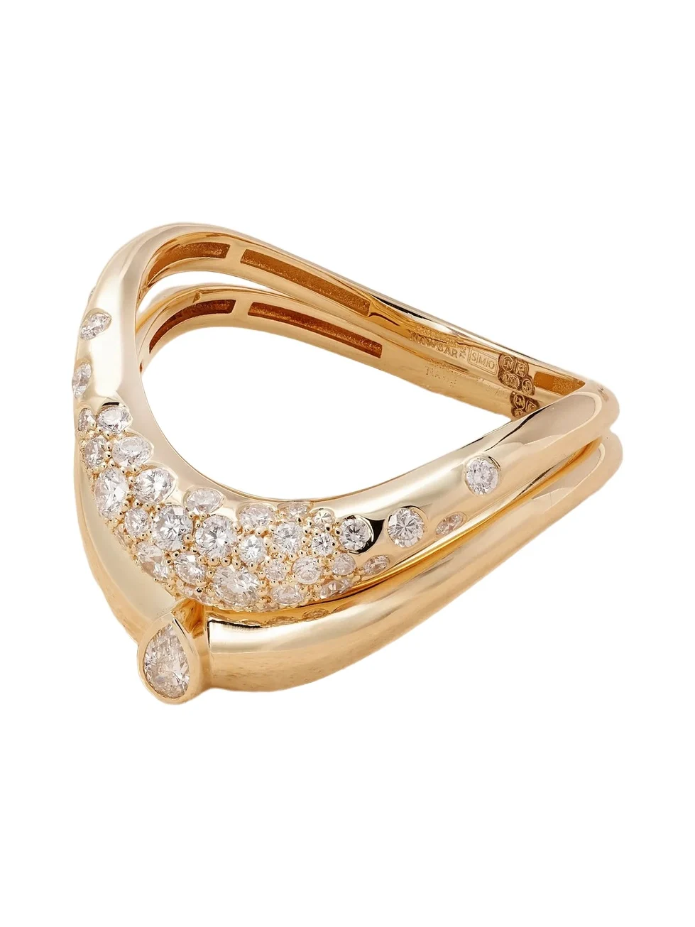 Boa Stackable Set Of Two 18-karat Gold Diamond Rings Boa Stackable Set Of Two 18-karat Gold Diamond Rings