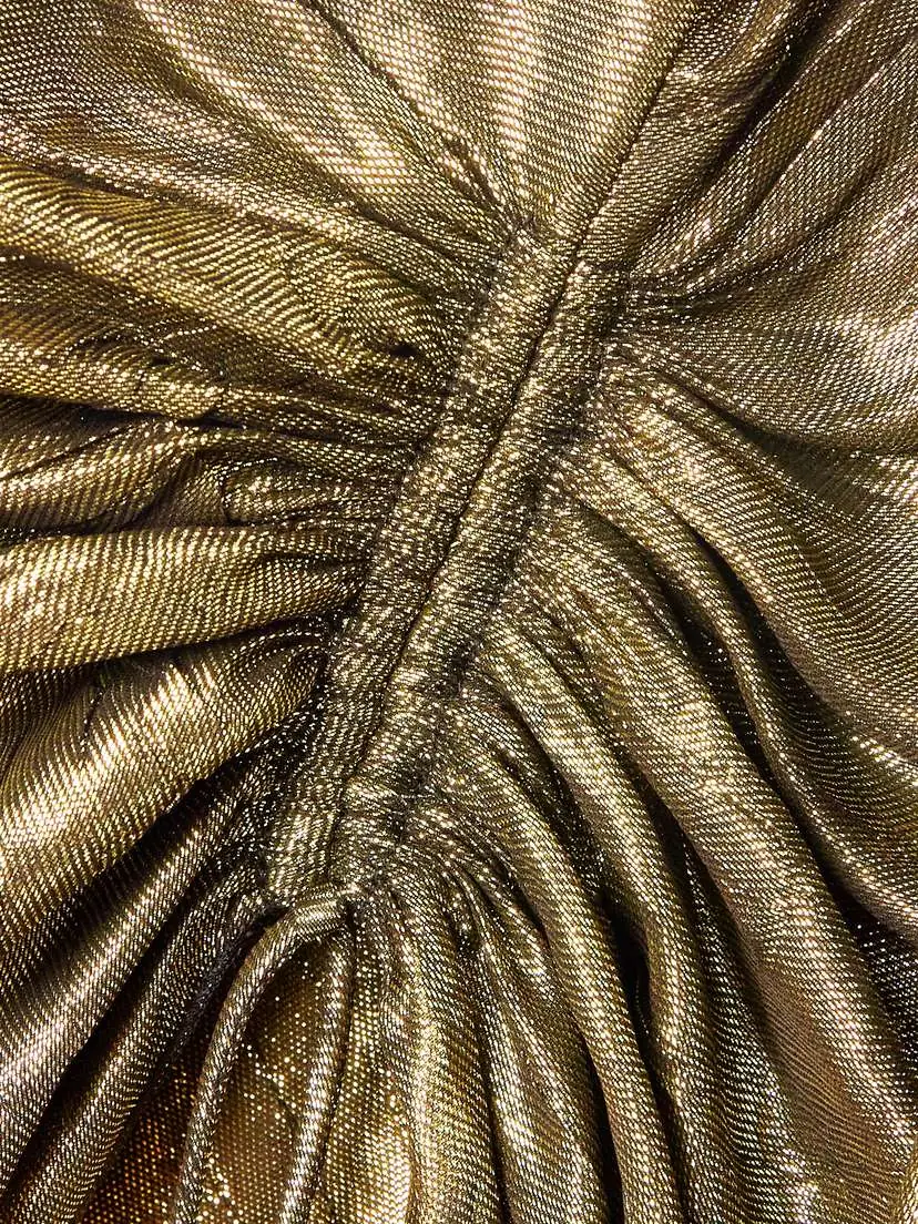 Lanvin Scarf-detailed Gathered Lamé Blouse | Thumbnail 5