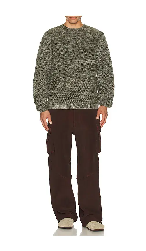 Isa Boulder Solid Crochet Crewneck Sweater | Thumbnail 2