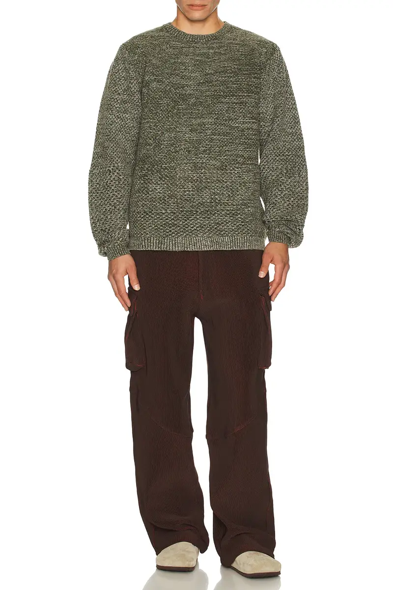 Isa Boulder Solid Crochet Crewneck Sweater | Thumbnail 4