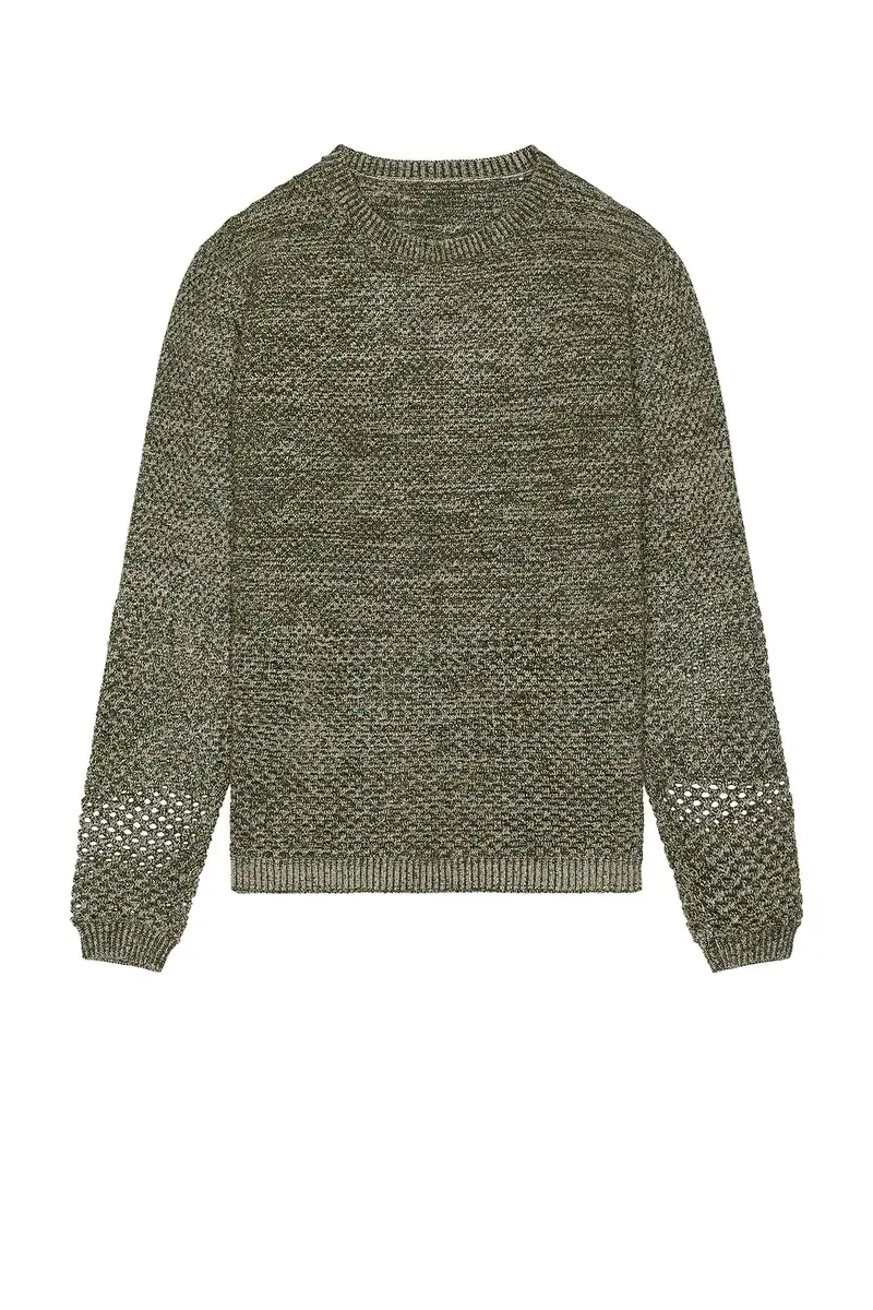 Isa Boulder Solid Crochet Crewneck Sweater | Thumbnail 5