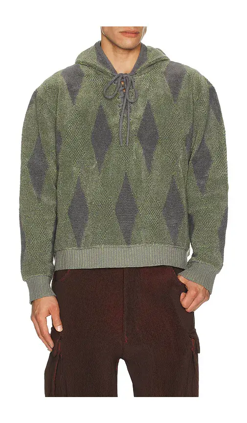 Isa Boulder Small Argyle Towel Hoodie | Image 1 Isa Boulder Small Argyle Towel Hoodie | Image 1