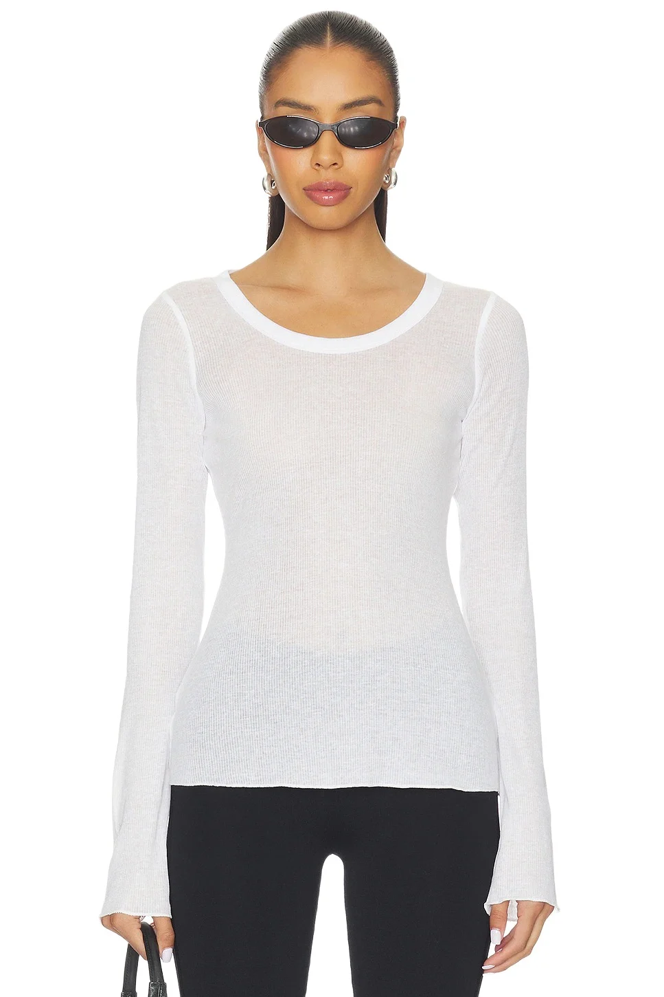 Sheer Cotton Long Sleeve Top