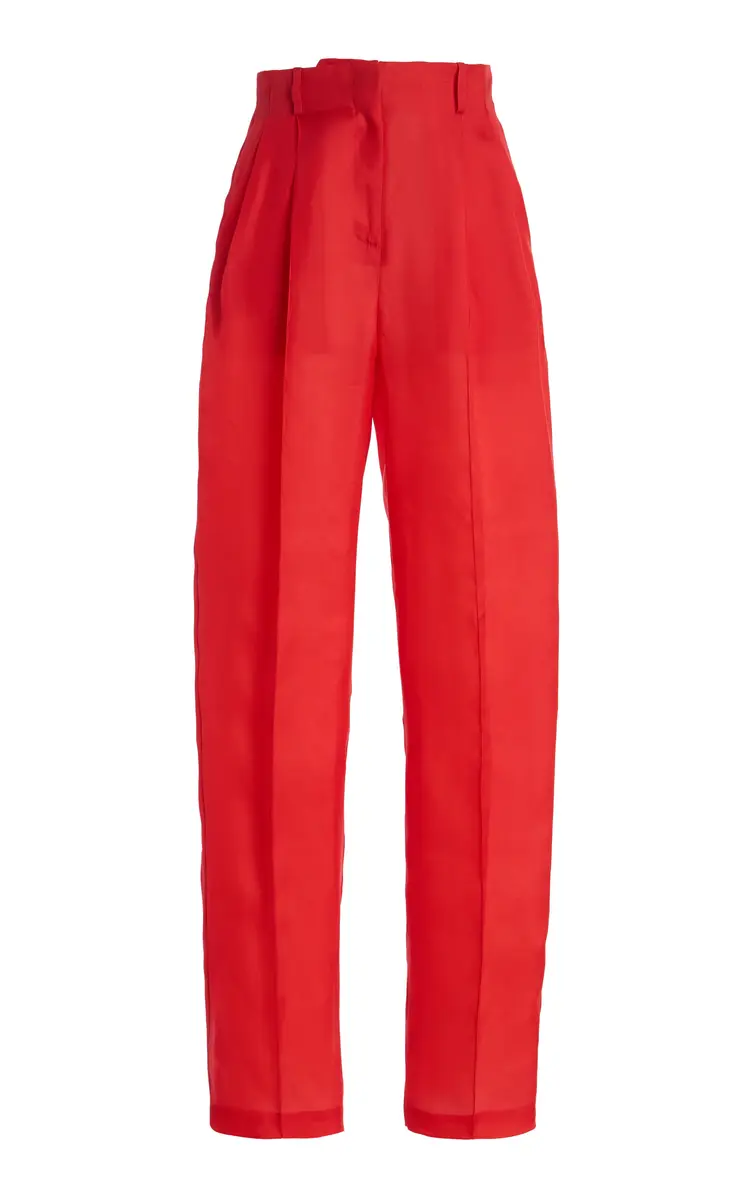 Atelier Prabal Gurung High-Rise Satin-Faced Organza Straight-Leg Pants | Thumbnail 7