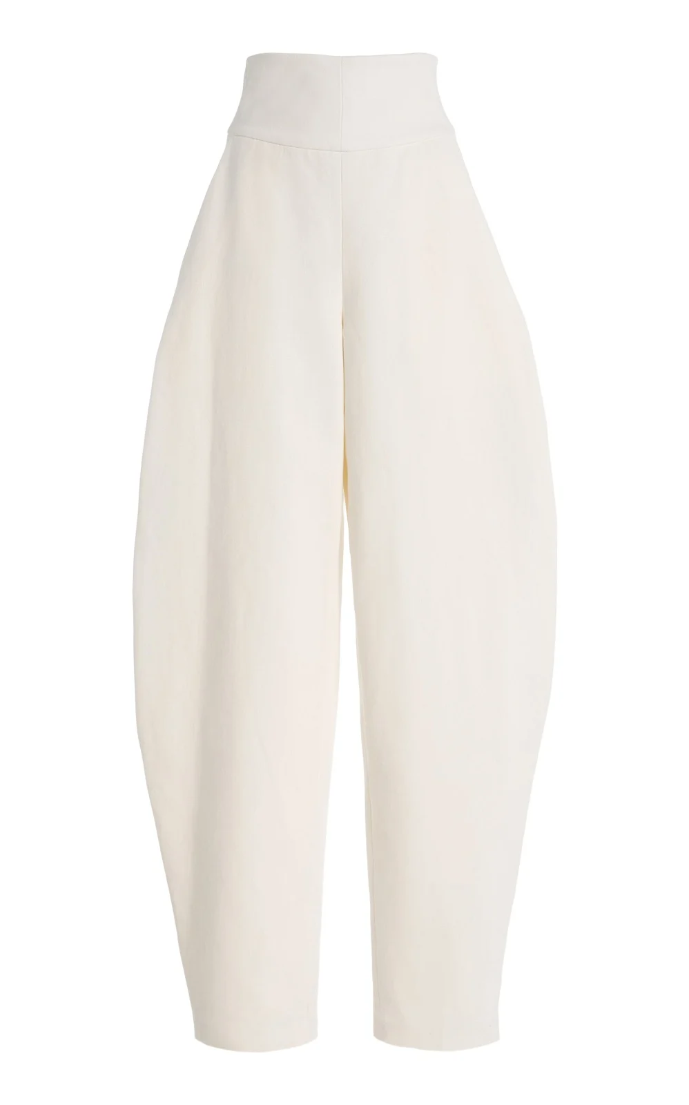 Atelier Prabal Gurung High-Rise Slub Denim Barrel-Leg Pants