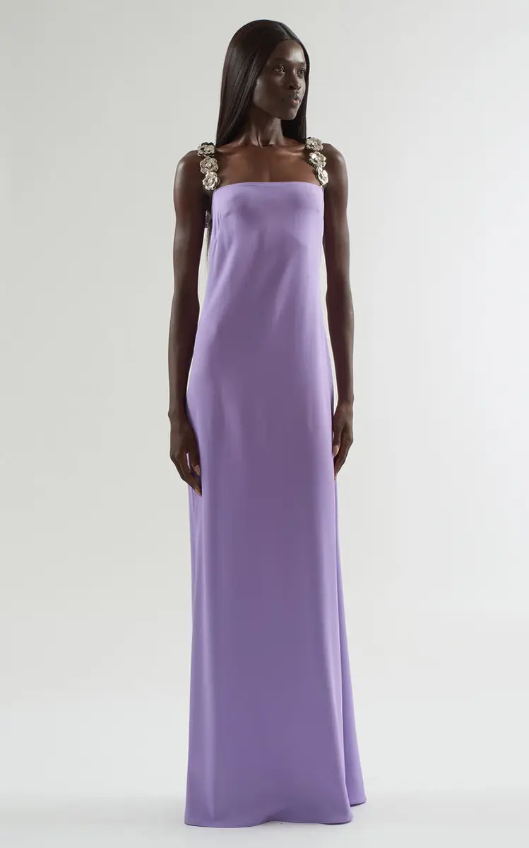 Taller Marmo Consuelo Strap Embellished Satin Maxi Dress | Thumbnail 6