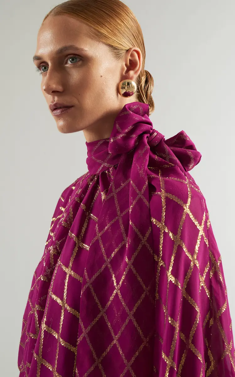 Taller Marmo Stevie Geometric Print Silk-Blend Blouse | Thumbnail 6 Taller Marmo Stevie Geometric Print Silk-Blend Blouse | Thumbnail 6
