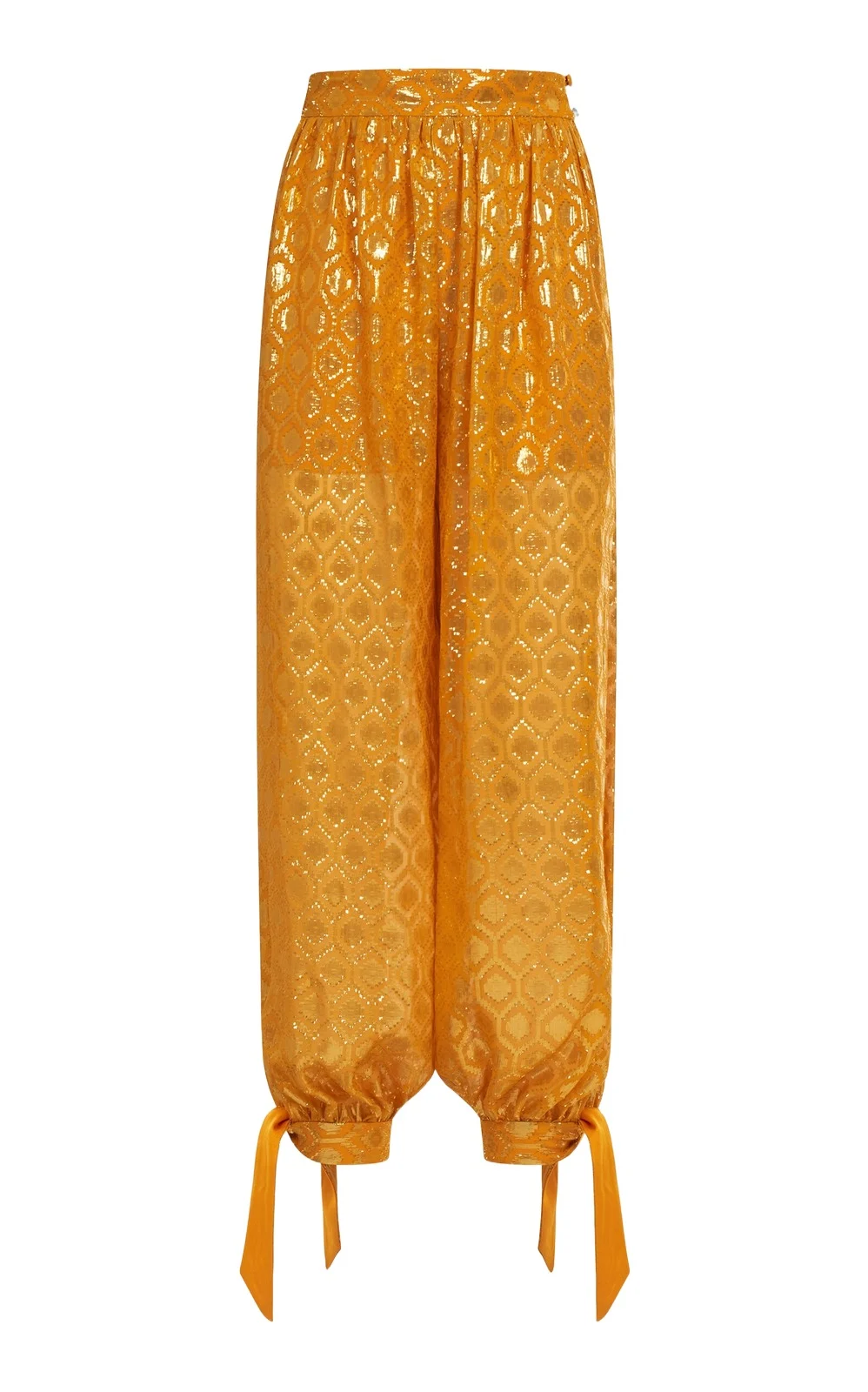 Taller Marmo Giuni Metallic Printed Silk-Blend Pants