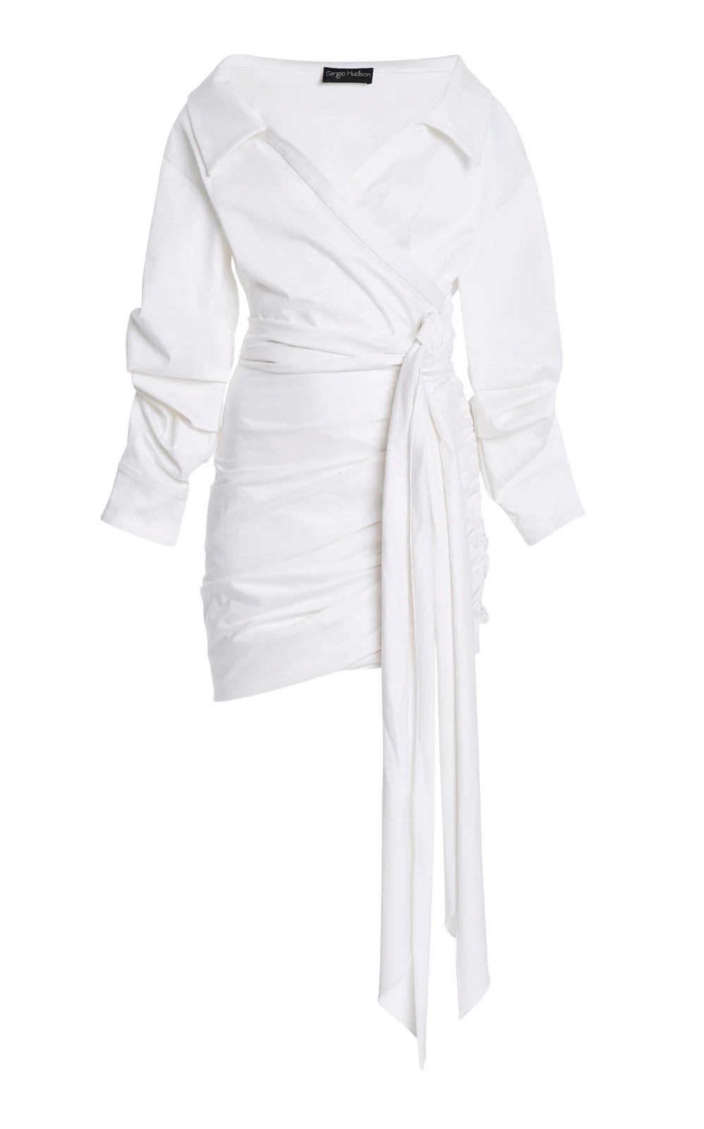 Sergio Hudson Cotton-Twill Wrap Shirt Dress