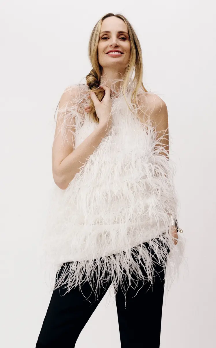 FFORME Salomi Feather-Embellished Cotton-Knit Mini Dress | Thumbnail 2