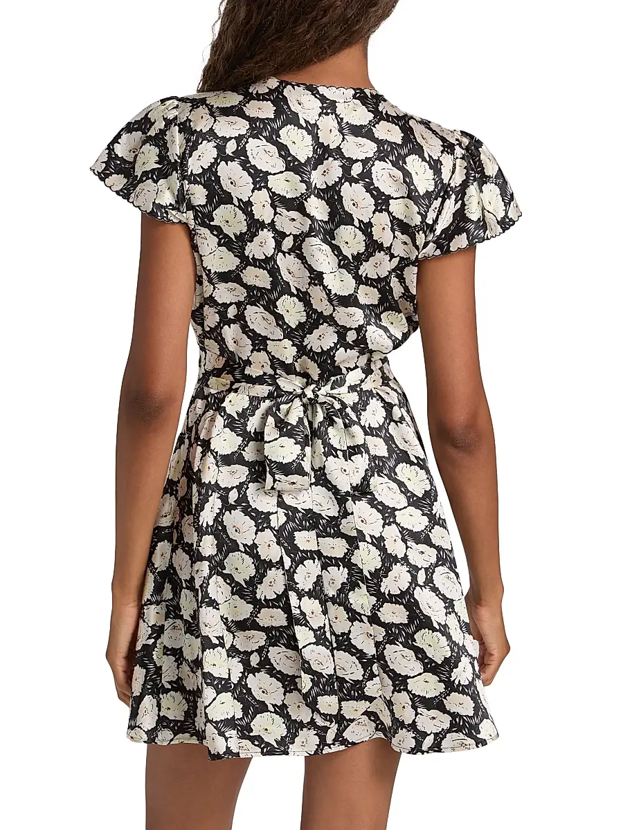 DÔEN Women's Dianne Floral V-Neck Minidress | Thumbnail 5