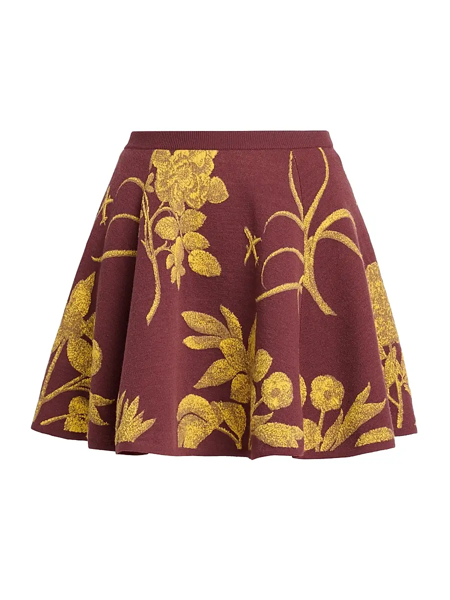 MOSCHINO Women's Floral A-Line Virgin Wool Miniskirt