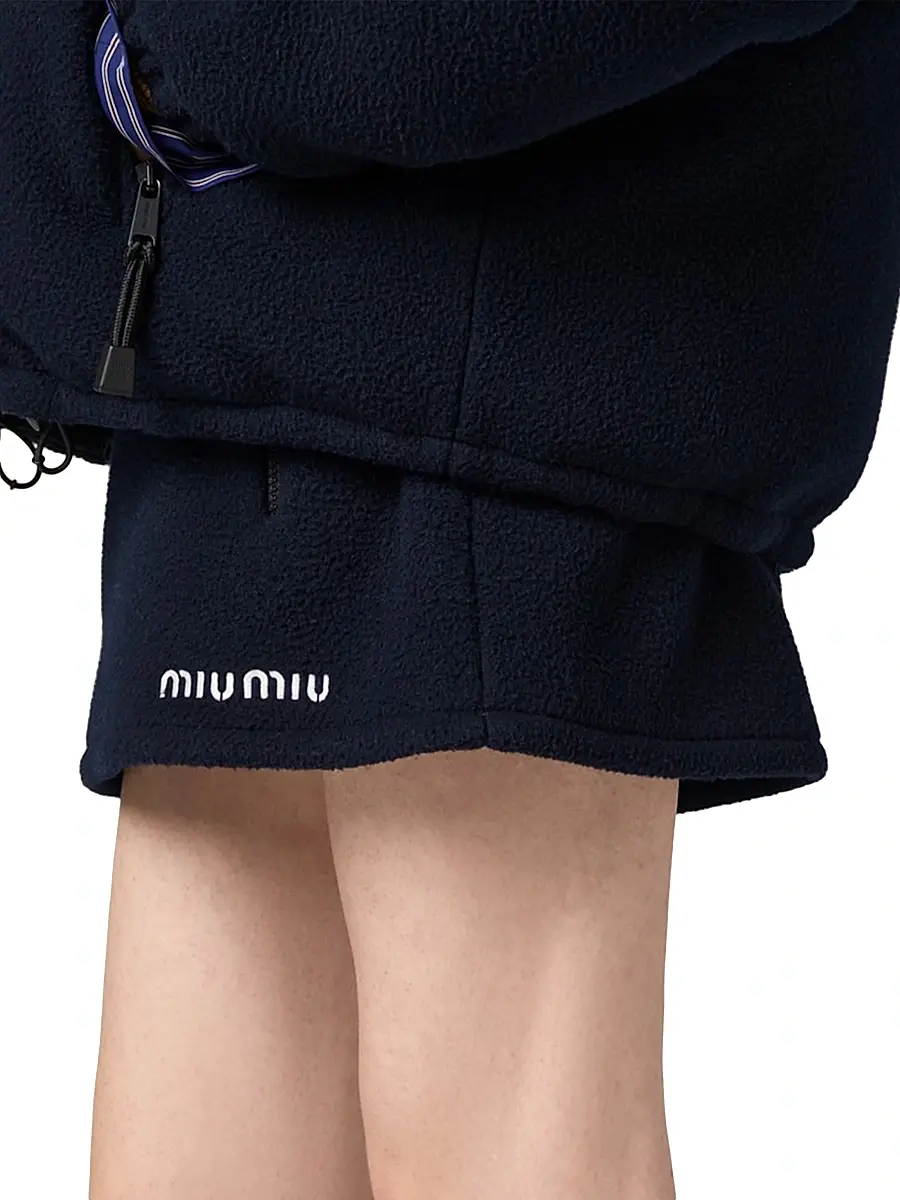 Miu Miu Women's Fleece Miniskirt - Blue | Thumbnail 6