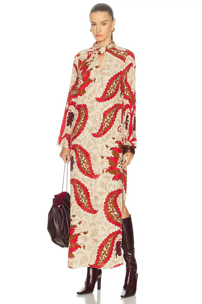 Johanna Ortiz Sand Esencia Femenina Midi Dress | Image 1 Johanna Ortiz Sand Esencia Femenina Midi Dress | Image 1