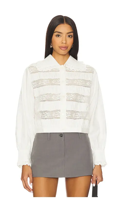 Yuhan Wang Lace Trimmed Blouse | Image 1 Yuhan Wang Lace Trimmed Blouse | Image 1