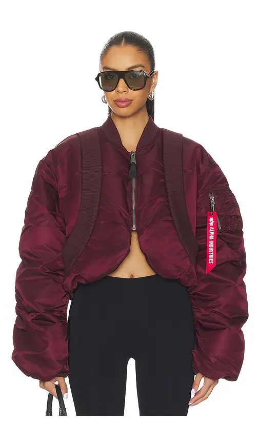 MA-1 Oversized Fit Flight Jacket with Knit Rib MA-1 Oversized Fit Flight Jacket with Knit Rib