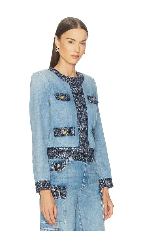 Alice + Olivia Alice + Olivia Landon Cropped Denim Jacket | Thumbnail 2 Alice + Olivia Alice + Olivia Landon Cropped Denim Jacket | Thumbnail 2