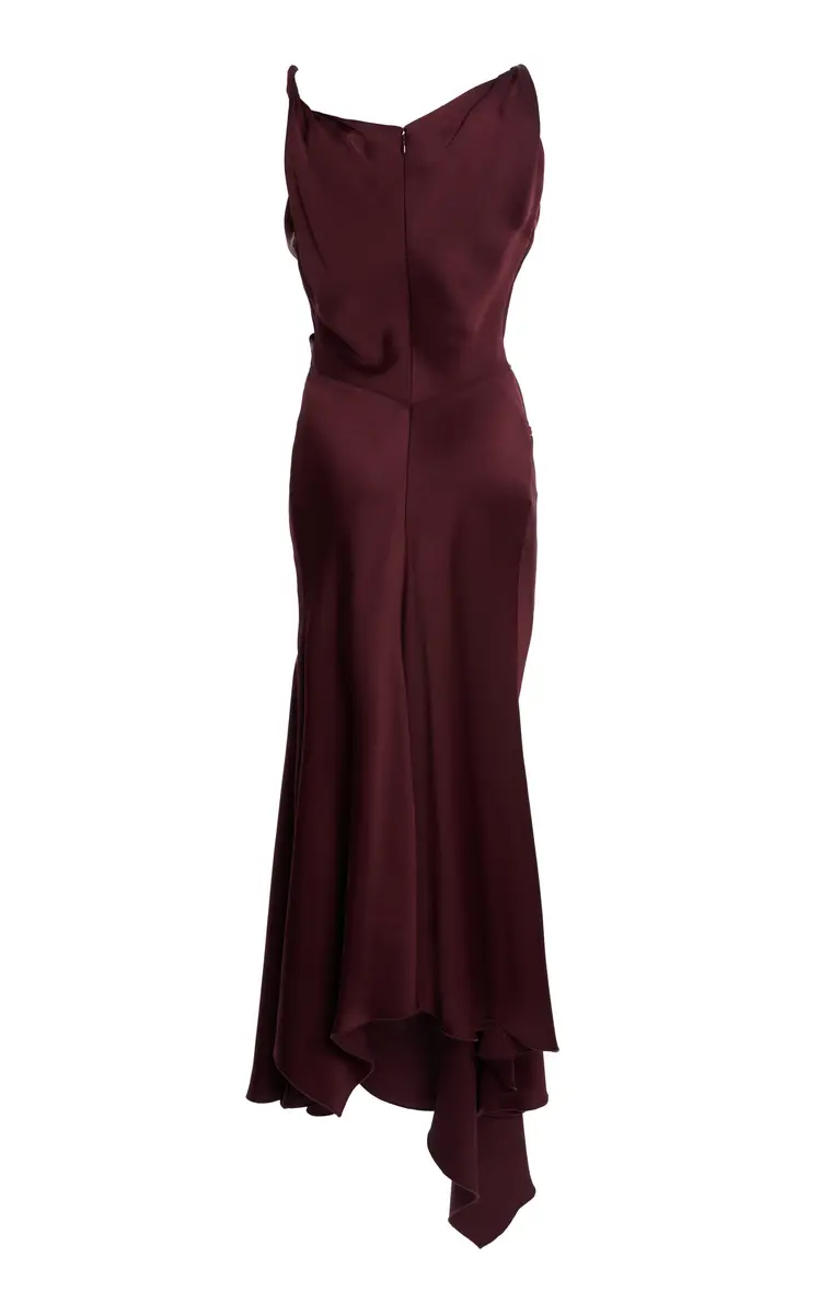 Victoria Beckham Asymmetric Satin Midi Dress | Thumbnail 5 Victoria Beckham Asymmetric Satin Midi Dress | Thumbnail 5