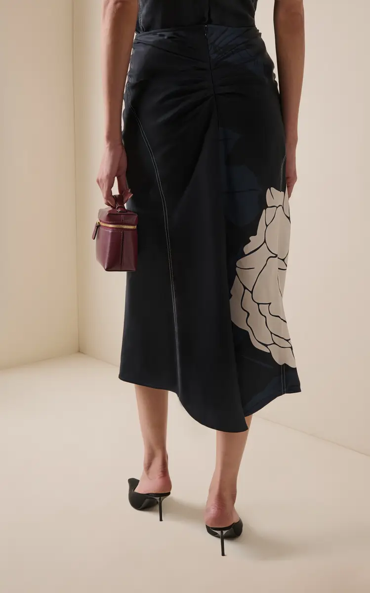 Victoria Beckham Rose-Print Satin Midi Skirt | Thumbnail 4 Victoria Beckham Rose-Print Satin Midi Skirt | Thumbnail 4