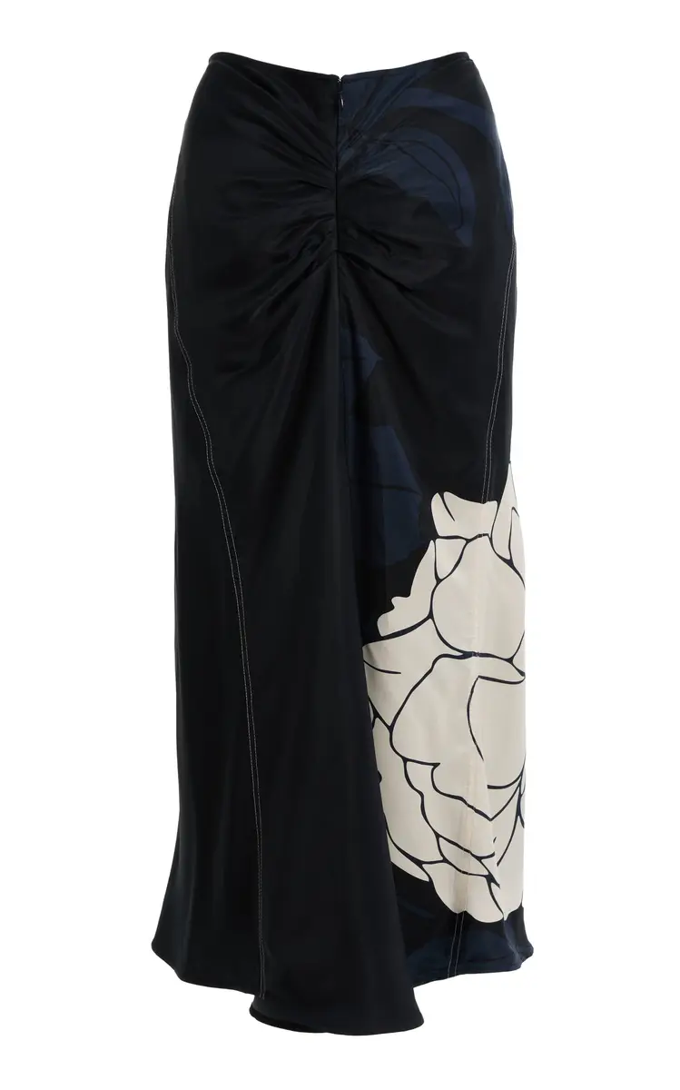 Victoria Beckham Rose-Print Satin Midi Skirt | Thumbnail 5 Victoria Beckham Rose-Print Satin Midi Skirt | Thumbnail 5