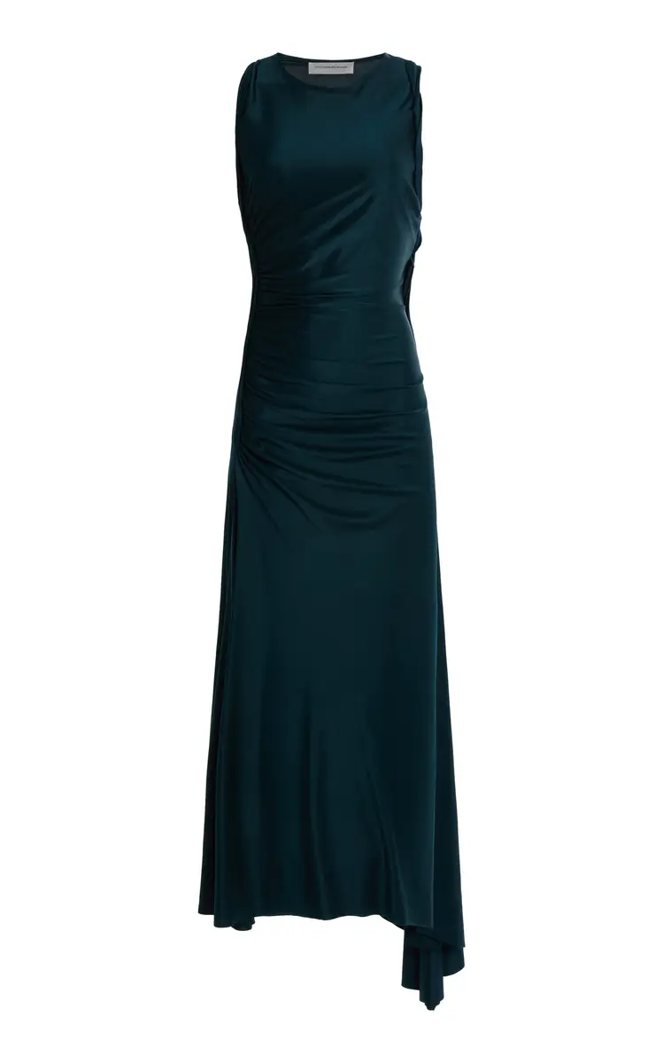 Victoria Beckham Ruched Satin Midi Dress | Thumbnail 2