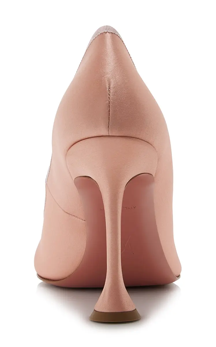 Amina Muaddi Lila Satin Ballet Pumps | Thumbnail 5