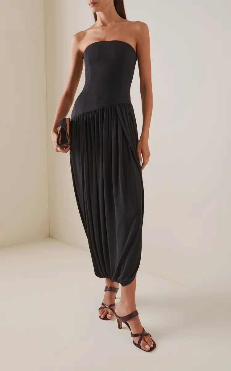 Ferragamo Draped Jersey Midi Dress | Thumbnail 2 Ferragamo Draped Jersey Midi Dress | Thumbnail 2