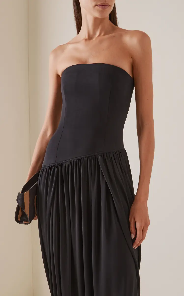 Ferragamo Draped Jersey Midi Dress | Thumbnail 3 Ferragamo Draped Jersey Midi Dress | Thumbnail 3