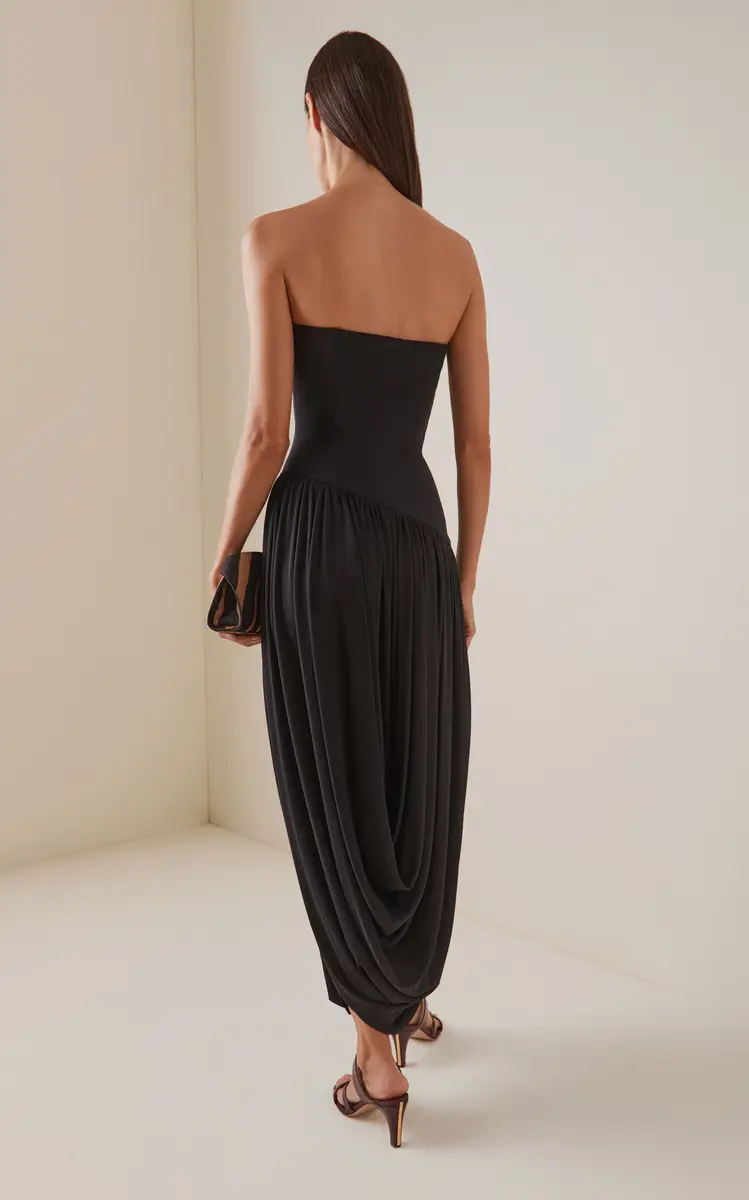 Ferragamo Draped Jersey Midi Dress | Thumbnail 4 Ferragamo Draped Jersey Midi Dress | Thumbnail 4