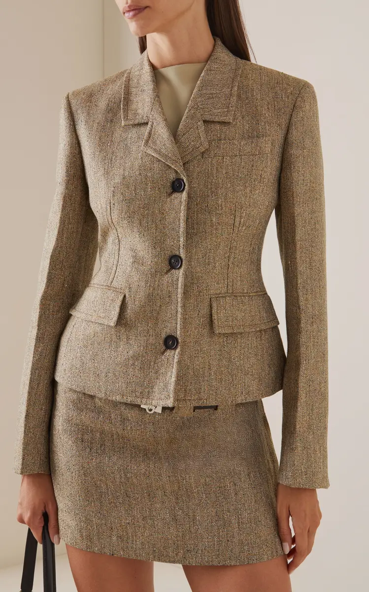 Ferragamo Tailored Linen Single-Breasted Blazer | Thumbnail 2 Ferragamo Tailored Linen Single-Breasted Blazer | Thumbnail 2