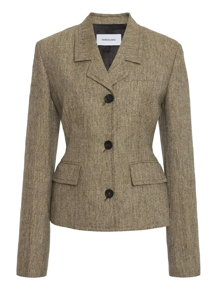 Tailored Linen Single-Breasted Blazer Tailored Linen Single-Breasted Blazer