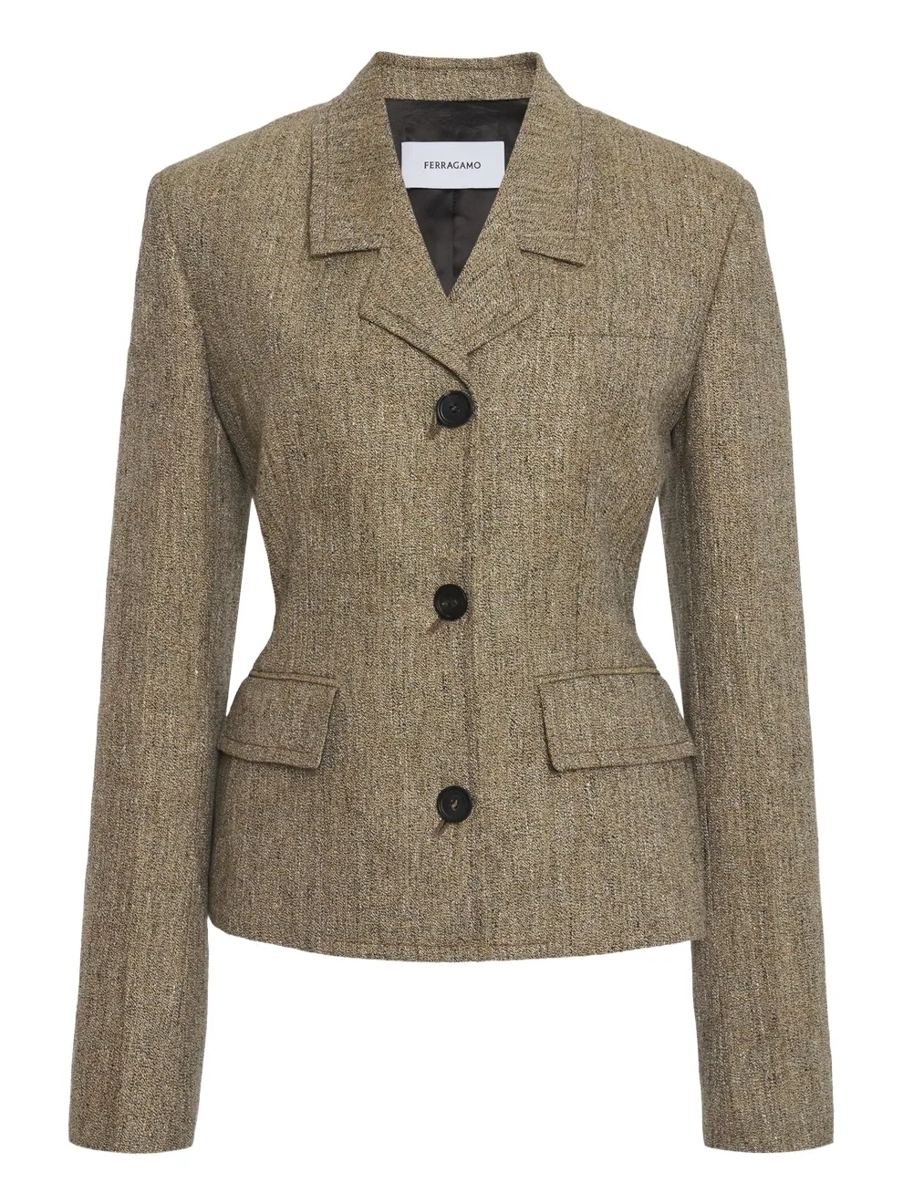 Ferragamo Tailored Linen Single-Breasted Blazer