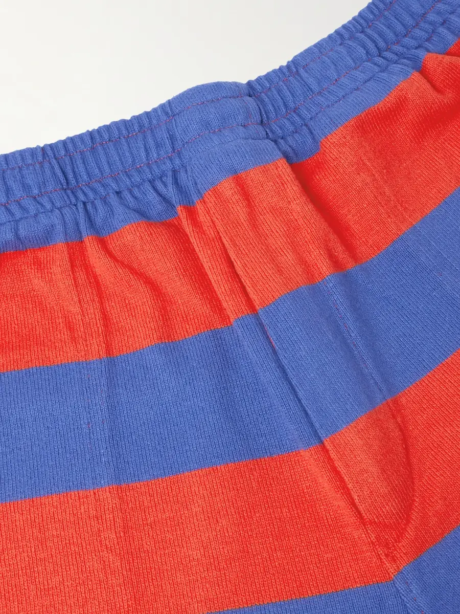 BODE Clubhouse Wide-Leg Logo-Embroidered Striped Cotton-Jersey Shorts - Men | Thumbnail 4