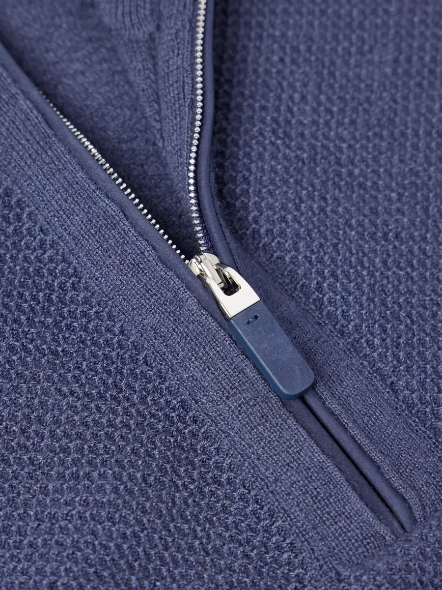 Zegna Oasi Leather-Trimmed Cashmere Half-Zip Sweater - Men | Thumbnail 5