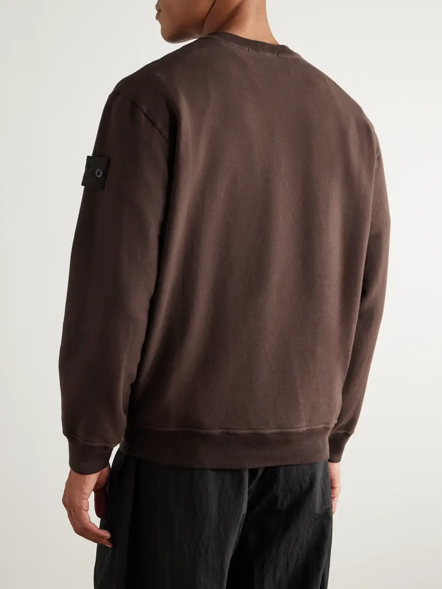 Stone Island Ghost Logo-Appliquéd Organic Cotton-Jersey Sweatshirt - Men | Thumbnail 4 Stone Island Ghost Logo-Appliquéd Organic Cotton-Jersey Sweatshirt - Men | Thumbnail 4