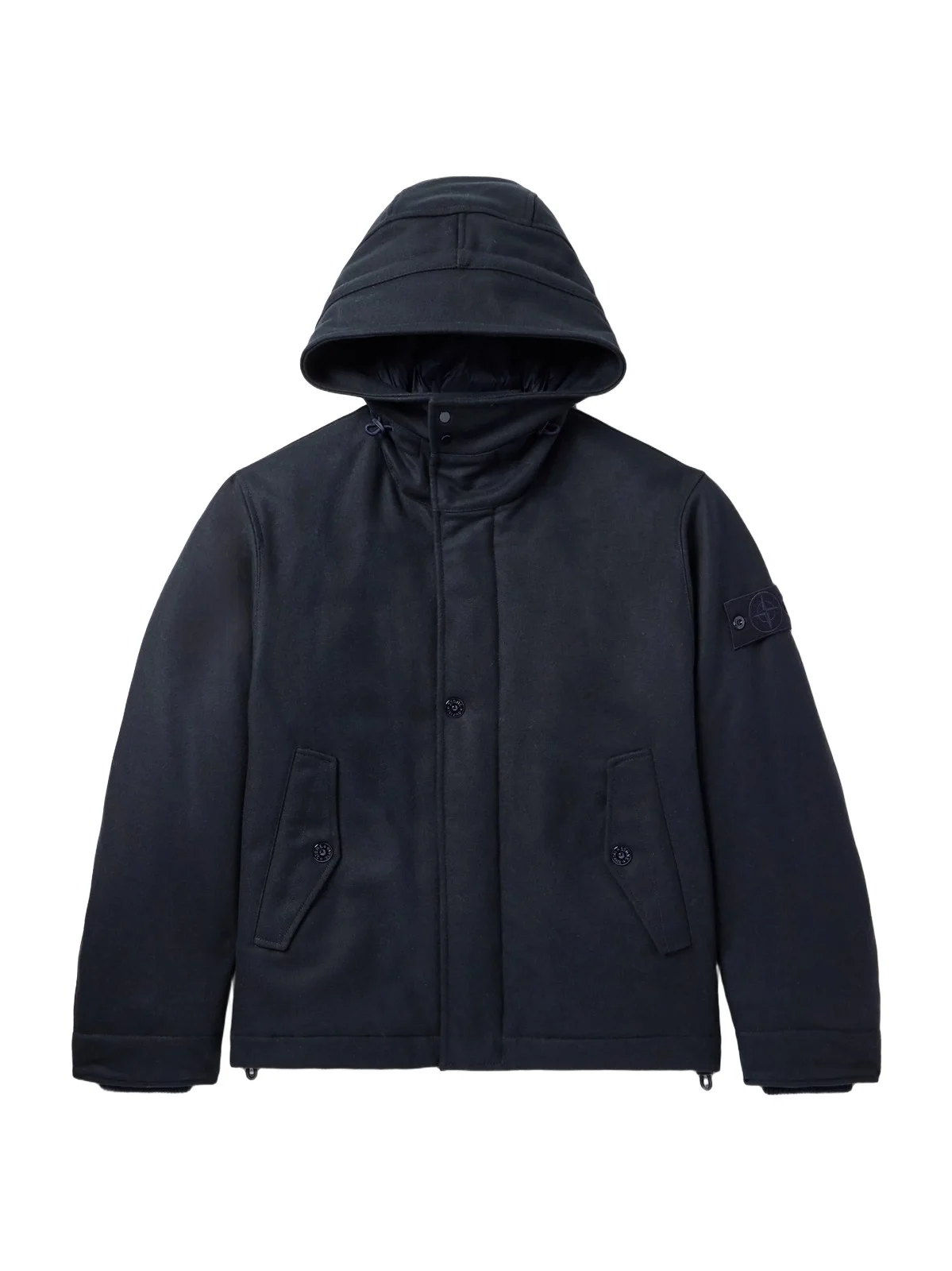 Stone Island GHOST Padded Virgin Wool-Blend Flannel Hooded Parka - Men