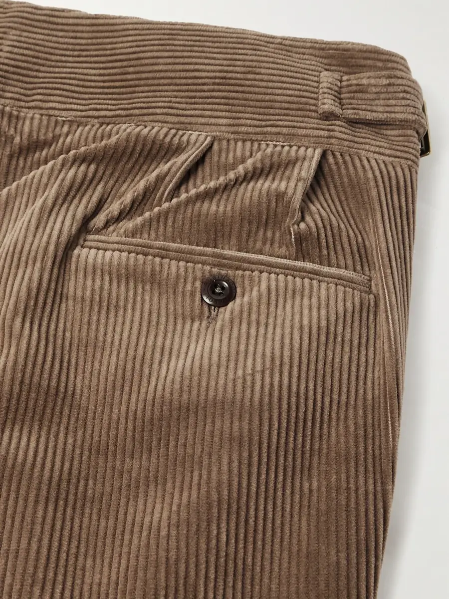 Rubinacci Manny Straight-Leg Pleated Cotton Trousers - Men | Thumbnail 5