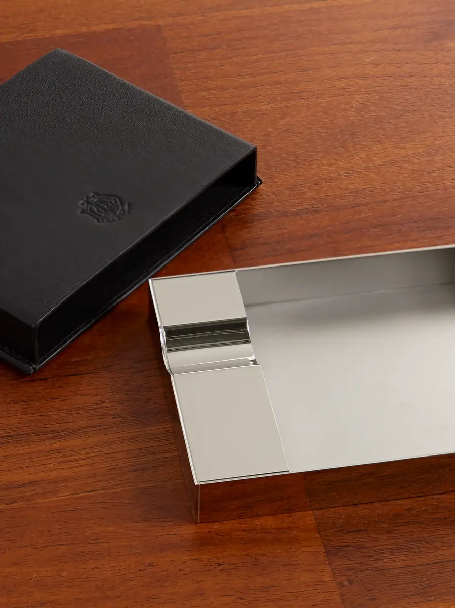 dunhill Leather and Silver-Tone Ashtray and Case - Men | Thumbnail 3