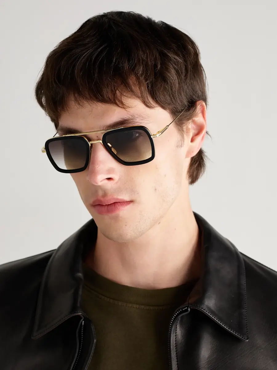 DITA Flight.006 Double-Bridge Aviator-Style Gold-Tone Metal and Acetate Sunglasses - Men | Thumbnail 2 DITA Flight.006 Double-Bridge Aviator-Style Gold-Tone Metal and Acetate Sunglasses - Men | Thumbnail 2