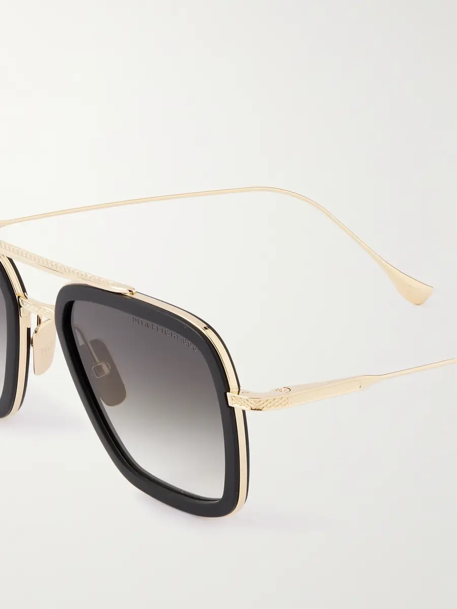 DITA Flight.006 Double-Bridge Aviator-Style Gold-Tone Metal and Acetate Sunglasses - Men | Thumbnail 3 DITA Flight.006 Double-Bridge Aviator-Style Gold-Tone Metal and Acetate Sunglasses - Men | Thumbnail 3