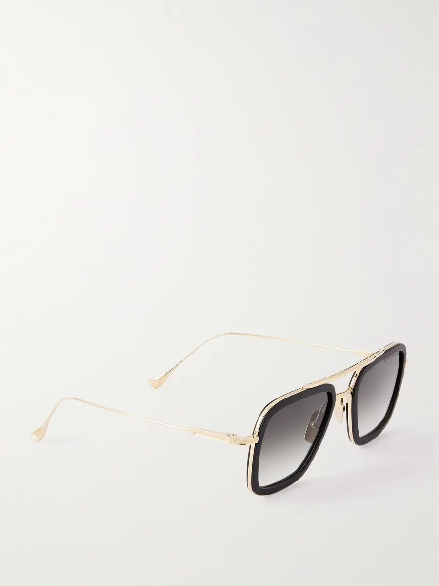 DITA Flight.006 Double-Bridge Aviator-Style Gold-Tone Metal and Acetate Sunglasses - Men | Thumbnail 4 DITA Flight.006 Double-Bridge Aviator-Style Gold-Tone Metal and Acetate Sunglasses - Men | Thumbnail 4