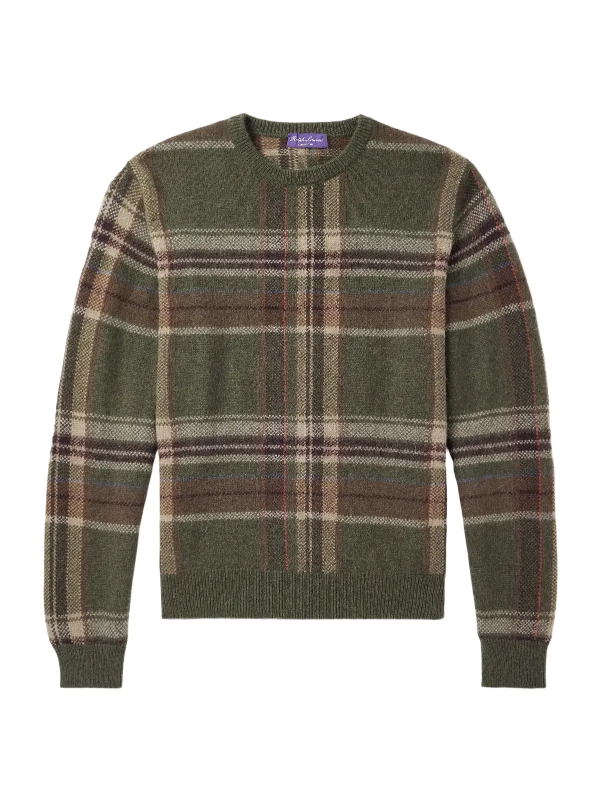 Ralph Lauren Purple Label Checked Alpaca-Blend Sweater - Men